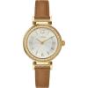 imageTimex Womens Dress 31mm Watch  Black Strap SilverTone Dial GoldTone CaseBrownSilverToneGoldTone