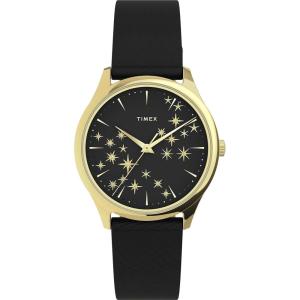 imageTimex Womens Starstruck 32mm Watch  Rose GoldTone Case White Dial with Gray Leather Strap