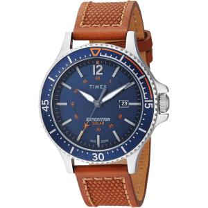 imageTimex Mens Expedition Ranger Solar WatchTanBlueOrange Accent