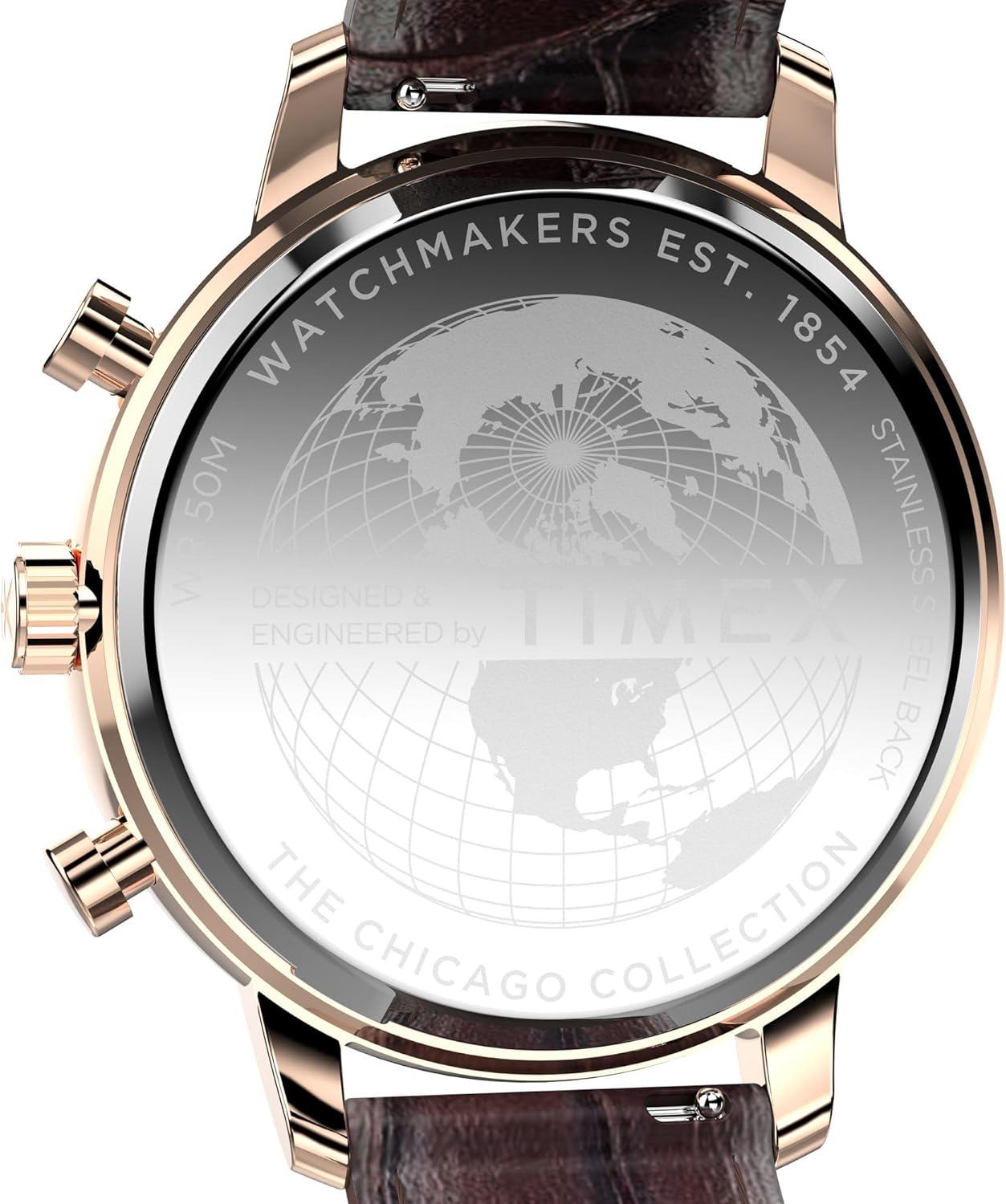 imageTimex Mens Chicago Chronograph 45mm WatchBlack