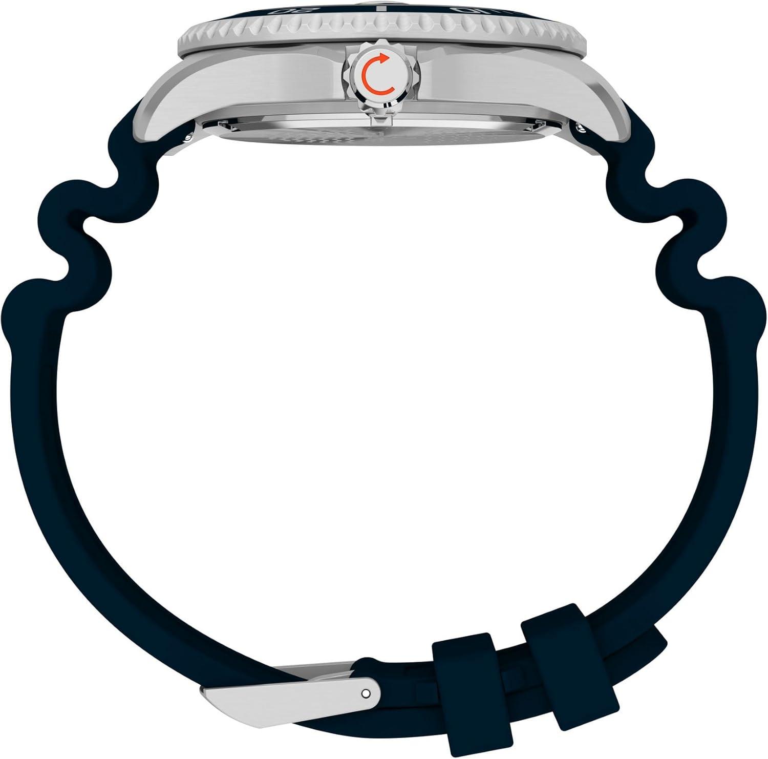 imageTimex Mens Deep Water Meridian 44mm WatchBlueStainless SteelBlue