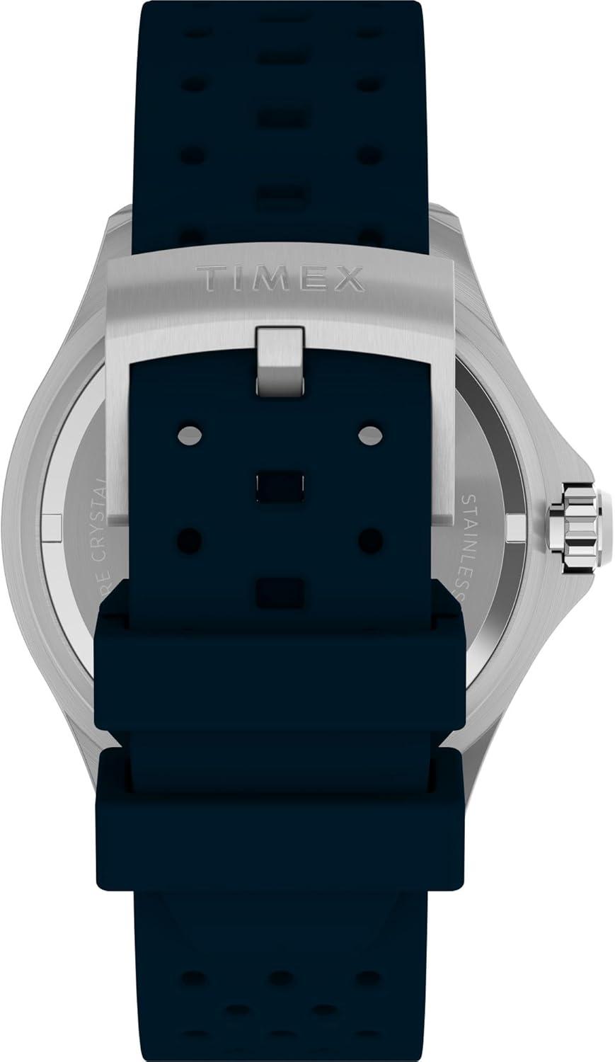 imageTimex Mens Deep Water Meridian 44mm WatchBlueStainless SteelBlue