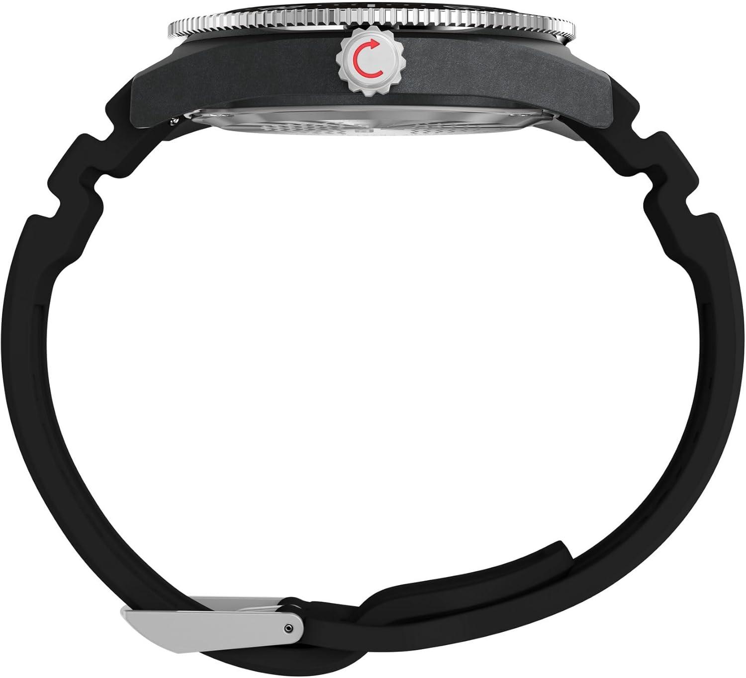 imageTimex Mens Deep Water Reef 41mm WatchBlackStainless SteelBlack