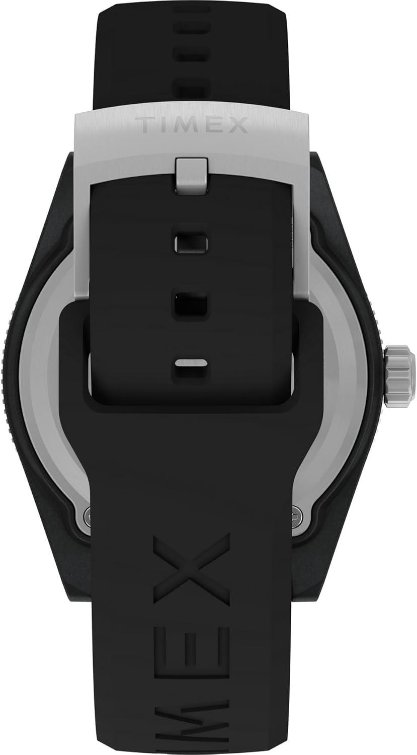 imageTimex Mens Deep Water Reef 41mm WatchBlackStainless SteelBlack