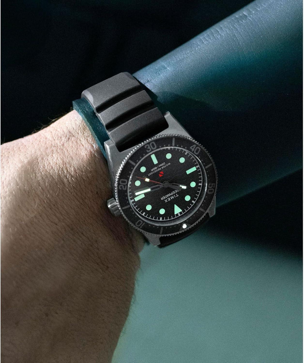 imageTimex Mens Deep Water Reef 41mm WatchBlackTitaniumBlack