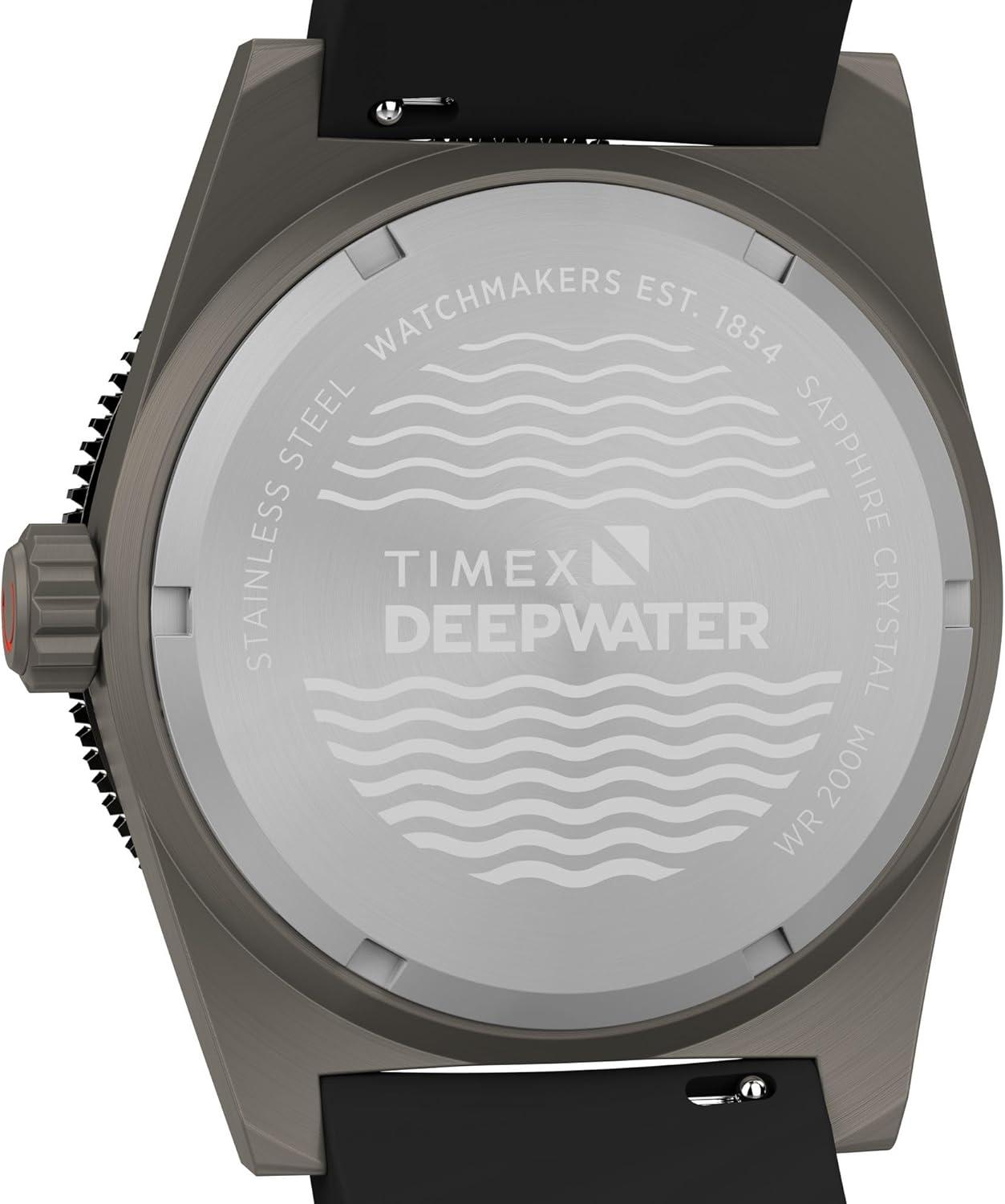 imageTimex Mens Deep Water Reef 41mm WatchBlackTitaniumBlack