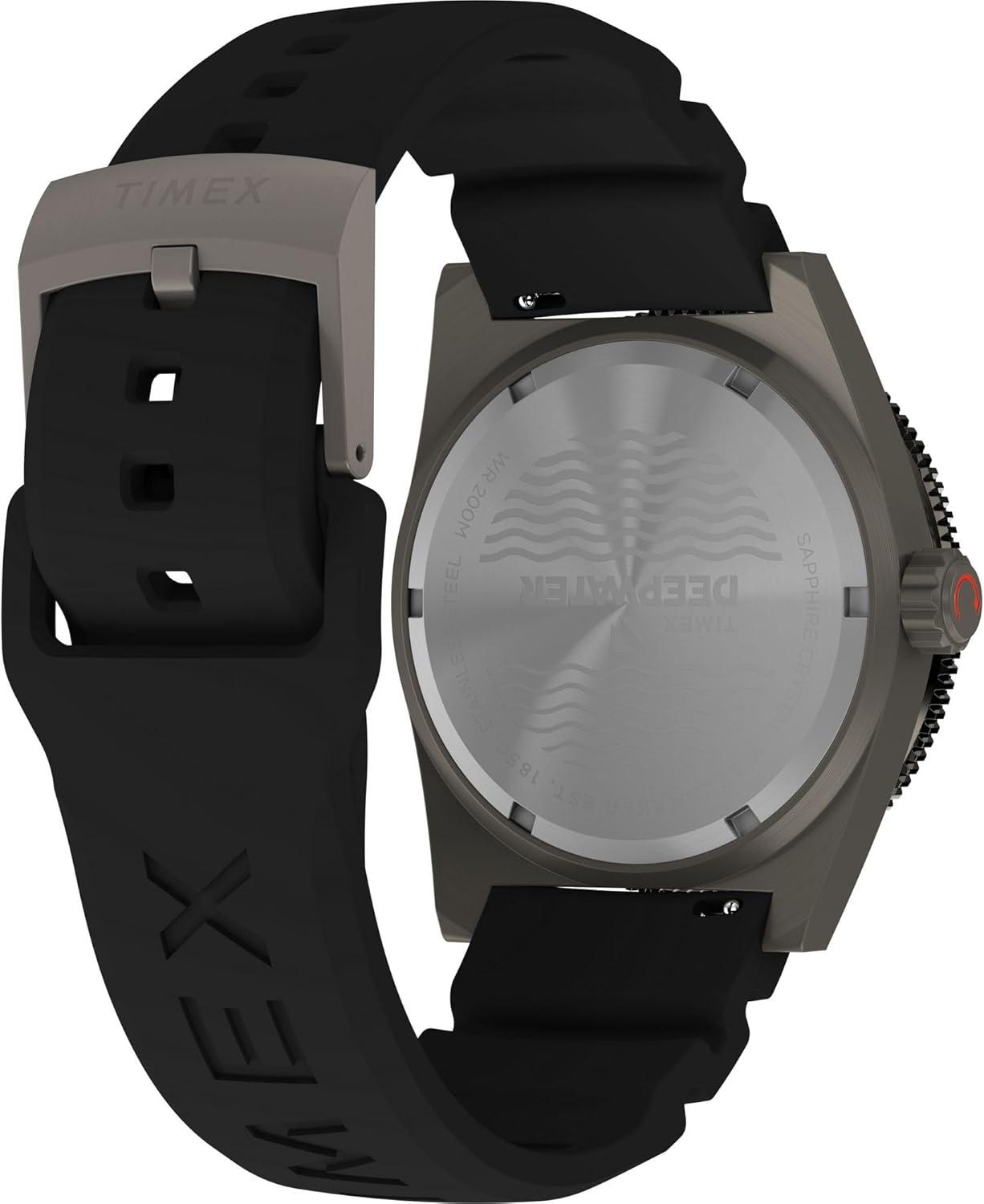 imageTimex Mens Deep Water Reef 41mm WatchBlackTitaniumBlack