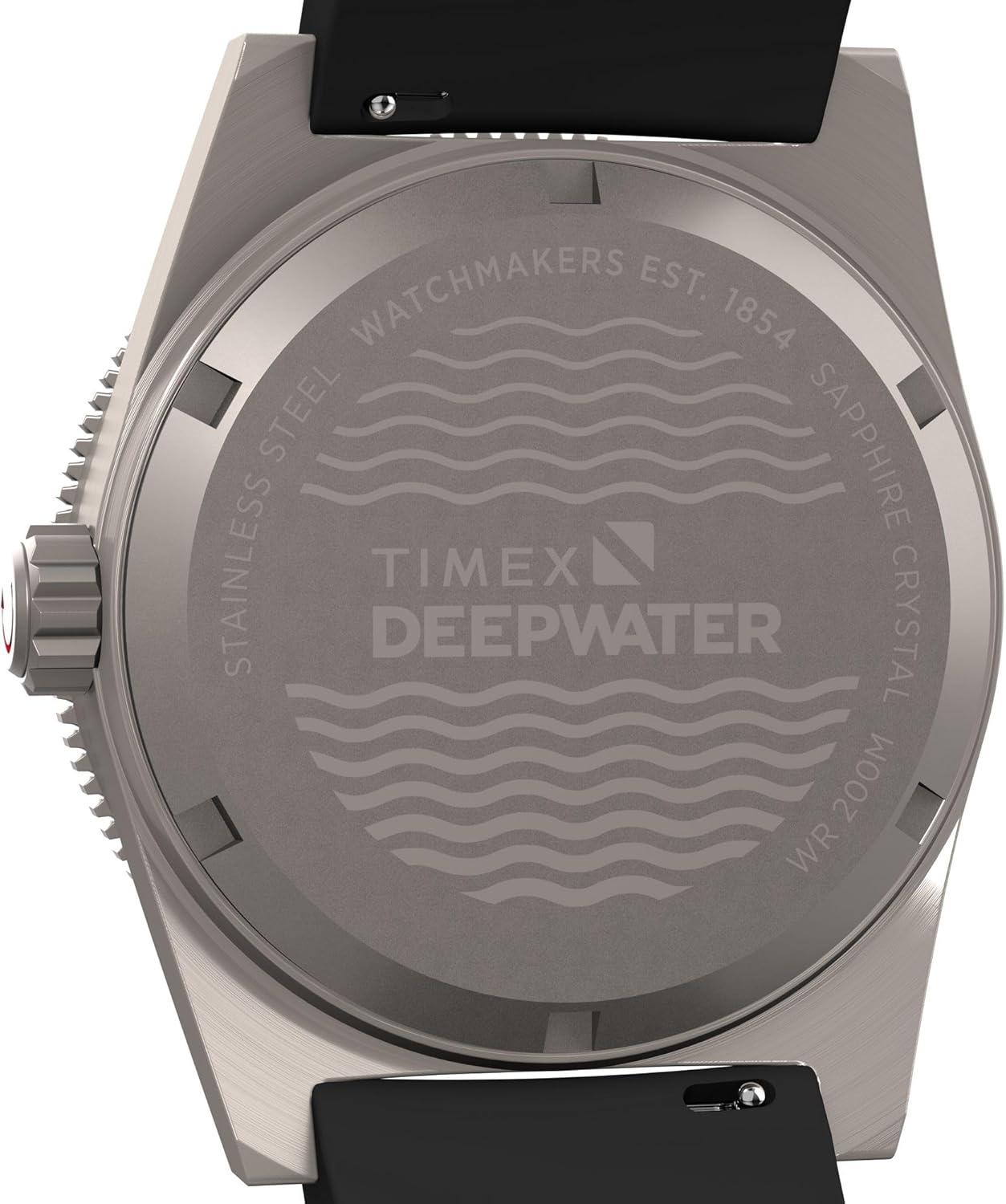 imageTimex Mens Deep Water Reef 41mm WatchBlackTitaniumBlackSilver