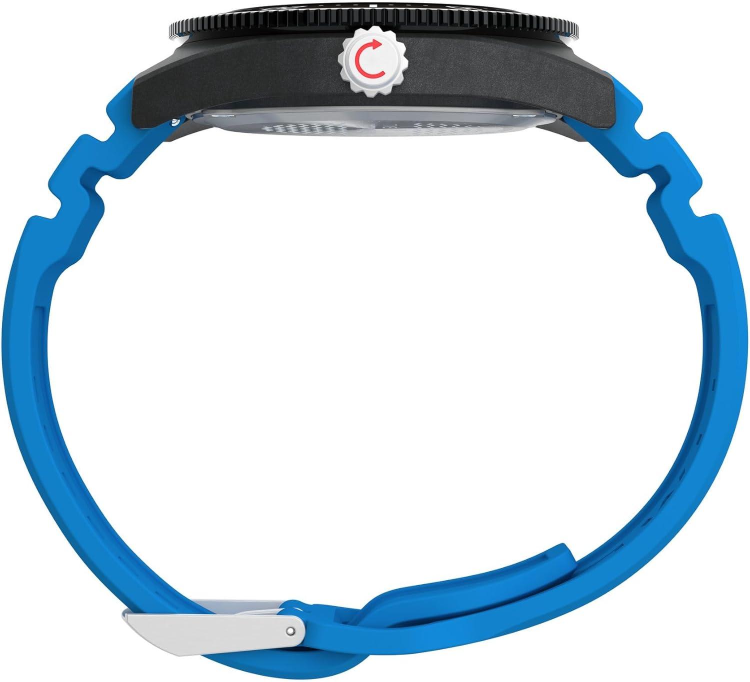 imageTimex Mens Deep Water Reef 41mm WatchBlueStainless SteelBlack