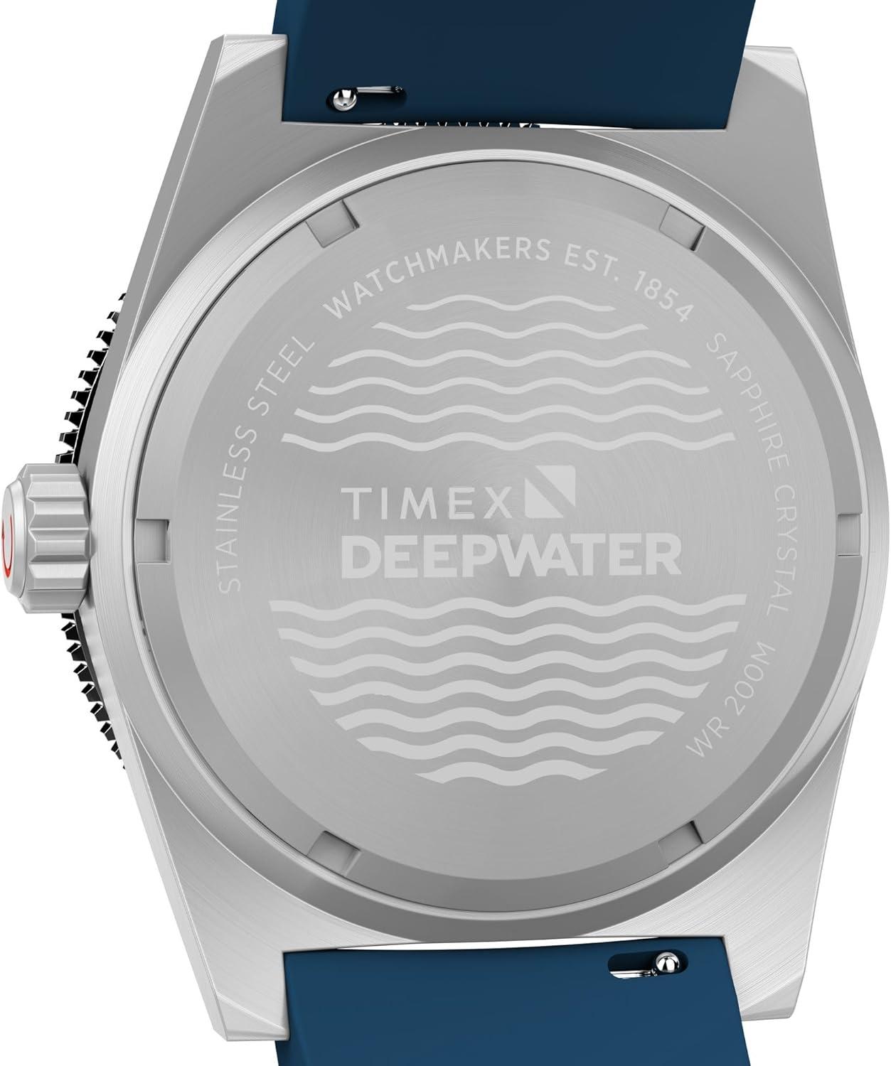 imageTimex Mens Deep Water Reef 41mm WatchBlueStainless SteelBlue