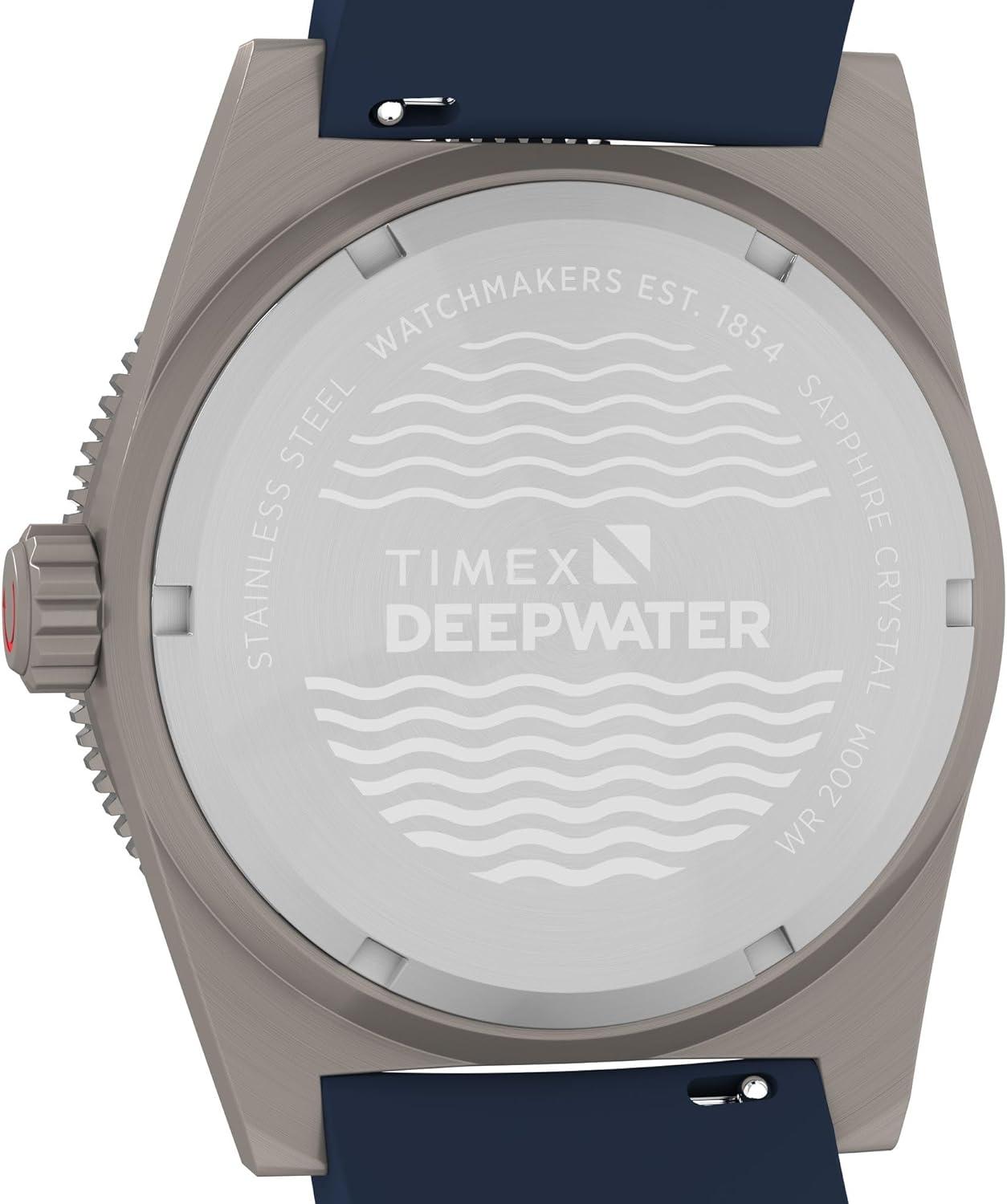imageTimex Mens Deep Water Reef 41mm WatchBlueTitaniumBlack