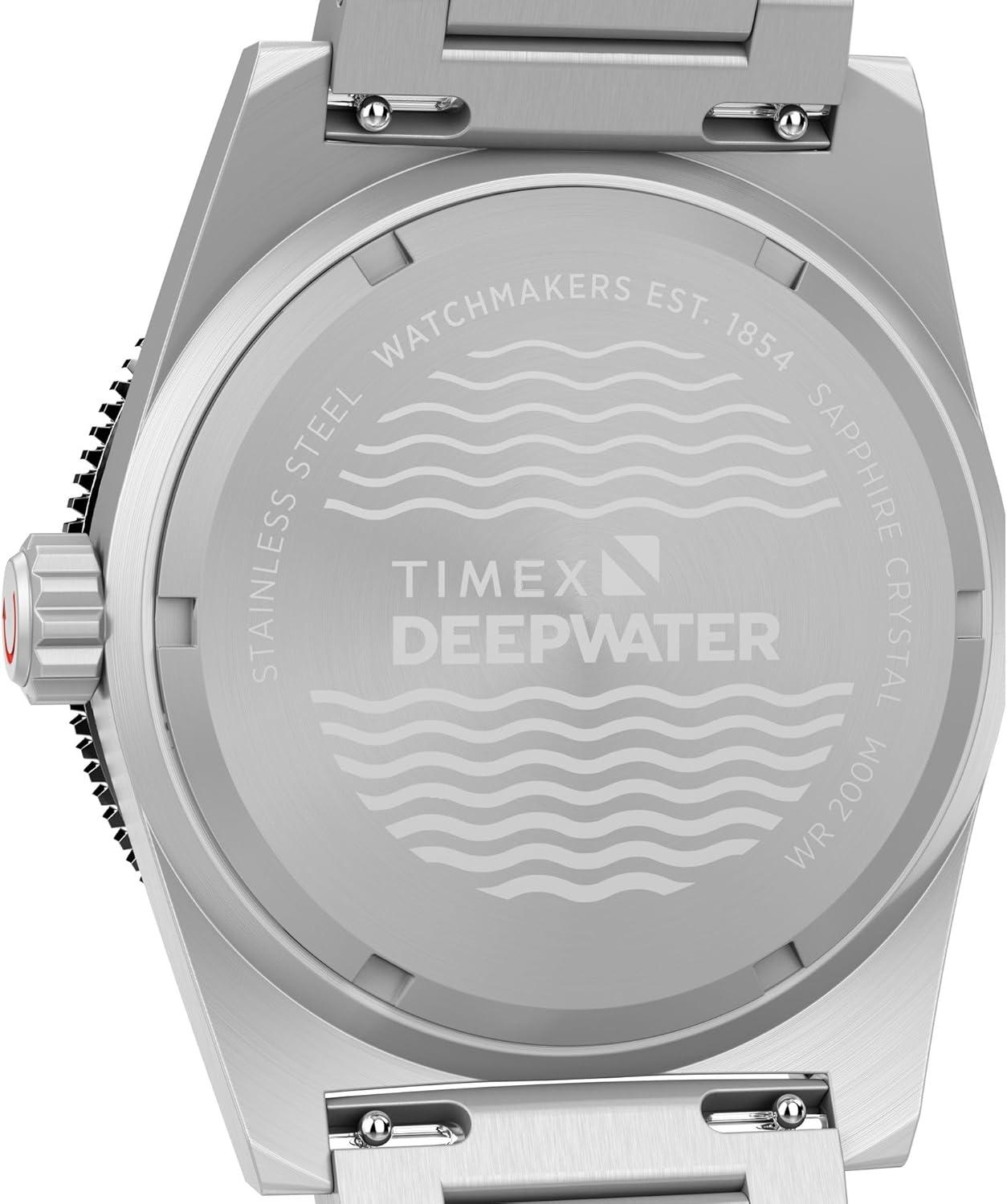 imageTimex Mens Deep Water Reef 41mm WatchStainless SteelStainless SteelBlack