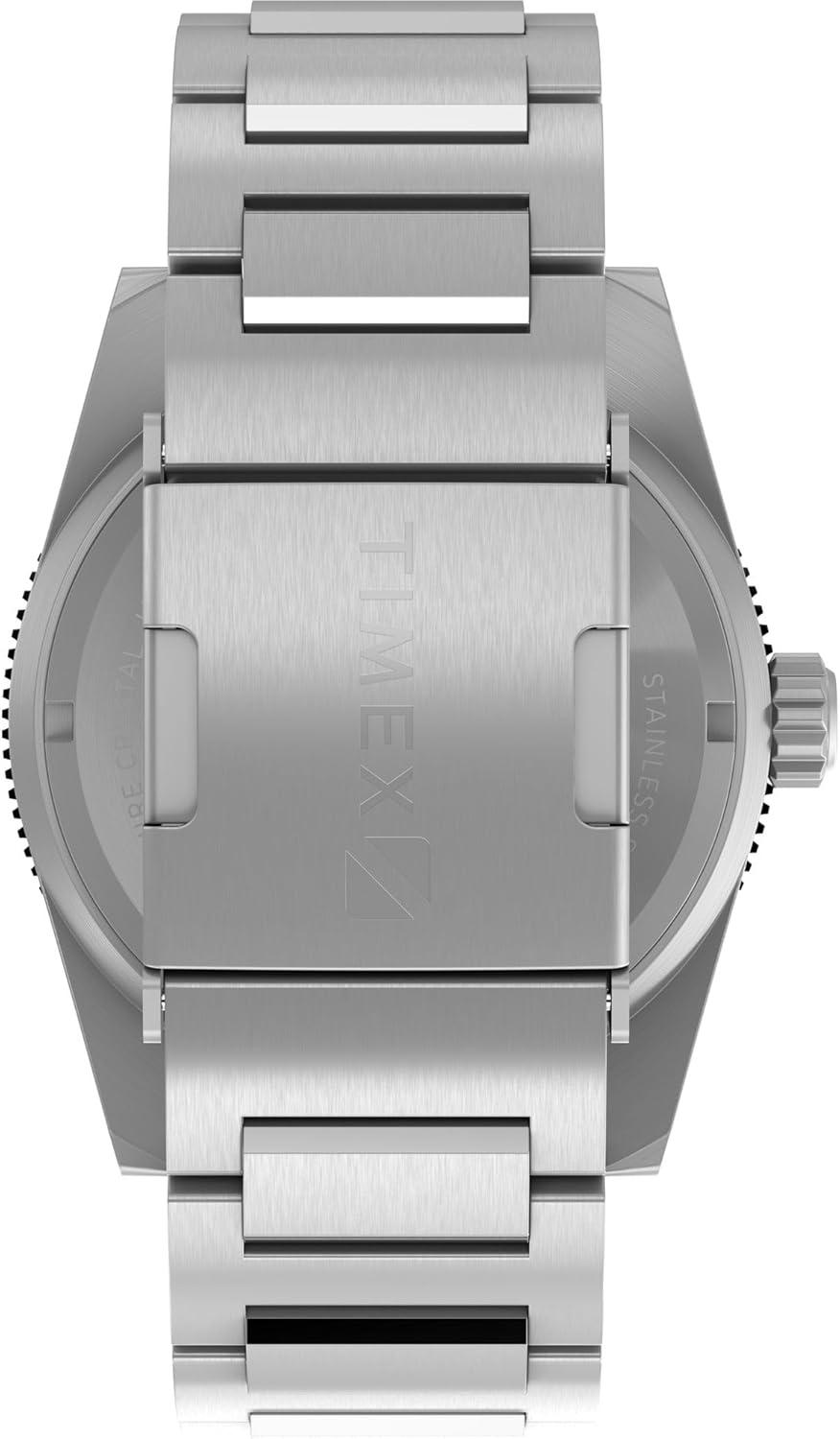 imageTimex Mens Deep Water Reef 41mm WatchStainless SteelStainless SteelBlackRed