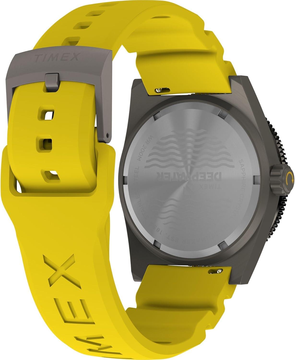 imageTimex Mens Deep Water Reef 41mm WatchYellowTitaniumBlack