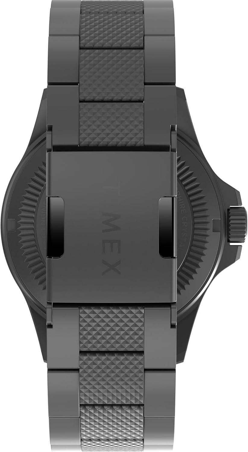 imageTimex Mens Expedition Field Solar 41mm Watch  Gunmetal Bracelet Green Dial Gunmetal Case