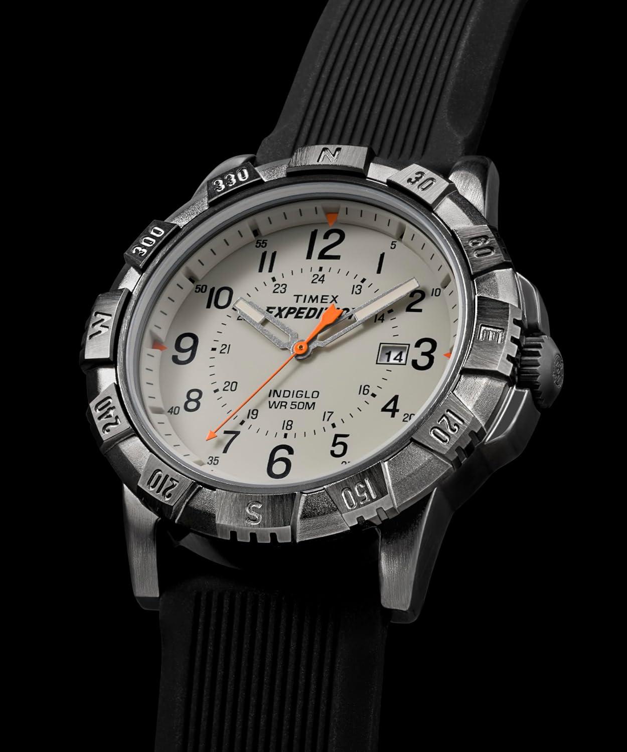 imageTimex Mens Expedition Ridge 45mm WatchBlackGunmetalTan