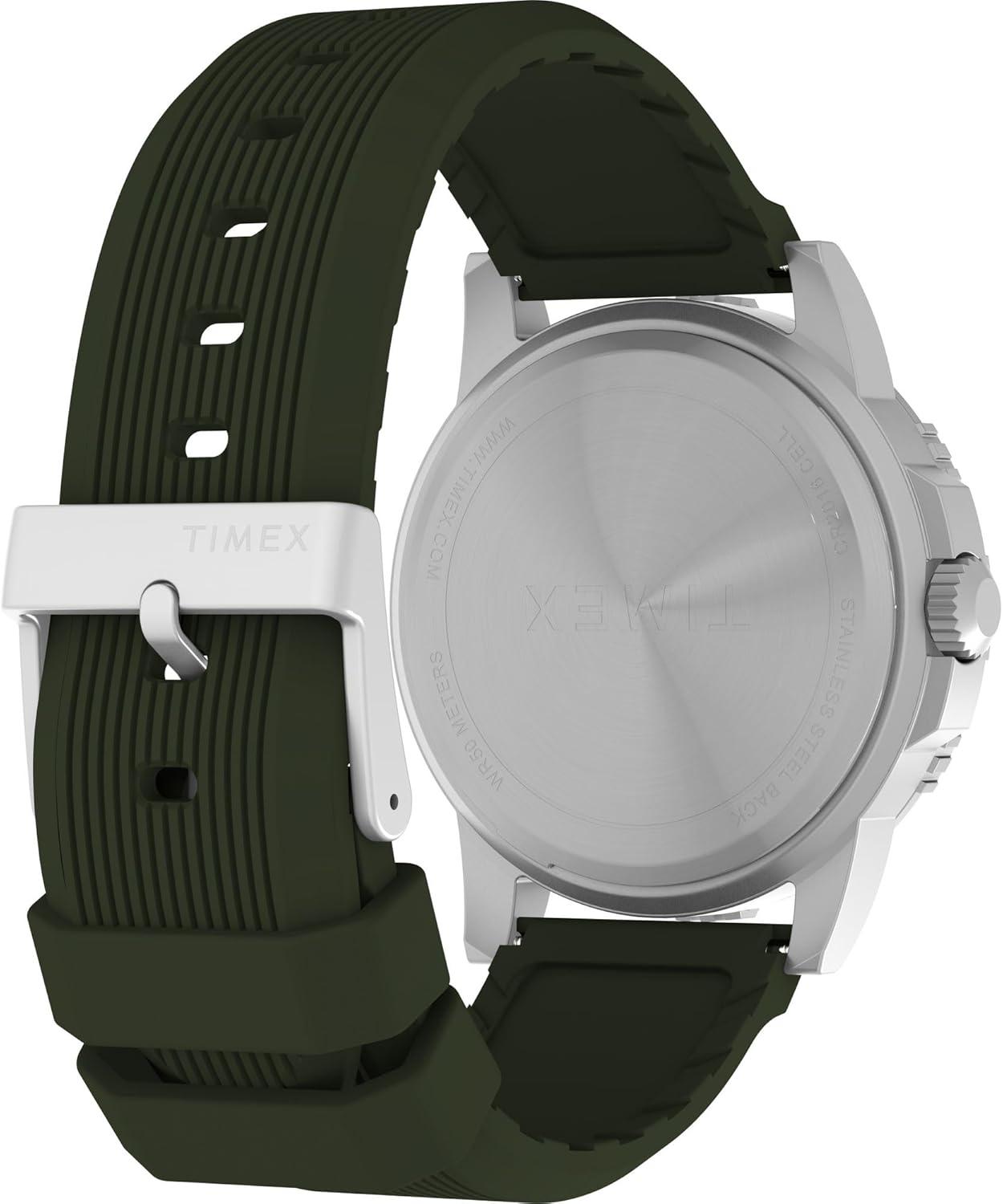 imageTimex Mens Expedition Ridge 45mm WatchGreenSilverToneGreen
