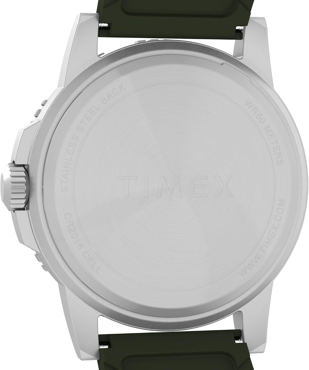 imageTimex Mens Expedition Ridge 45mm WatchGreenSilverToneGreen