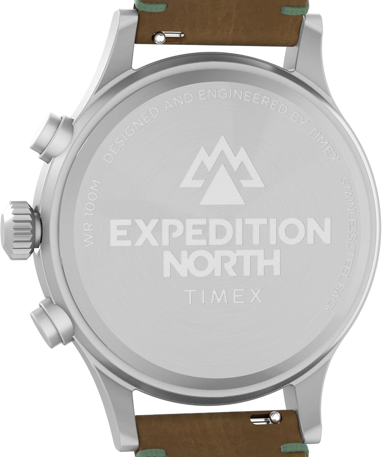 imageTimex Mens Expedition Sierra Chronograph 42mm Watch  Brown Strap Gray Dial Stainless Steel Case