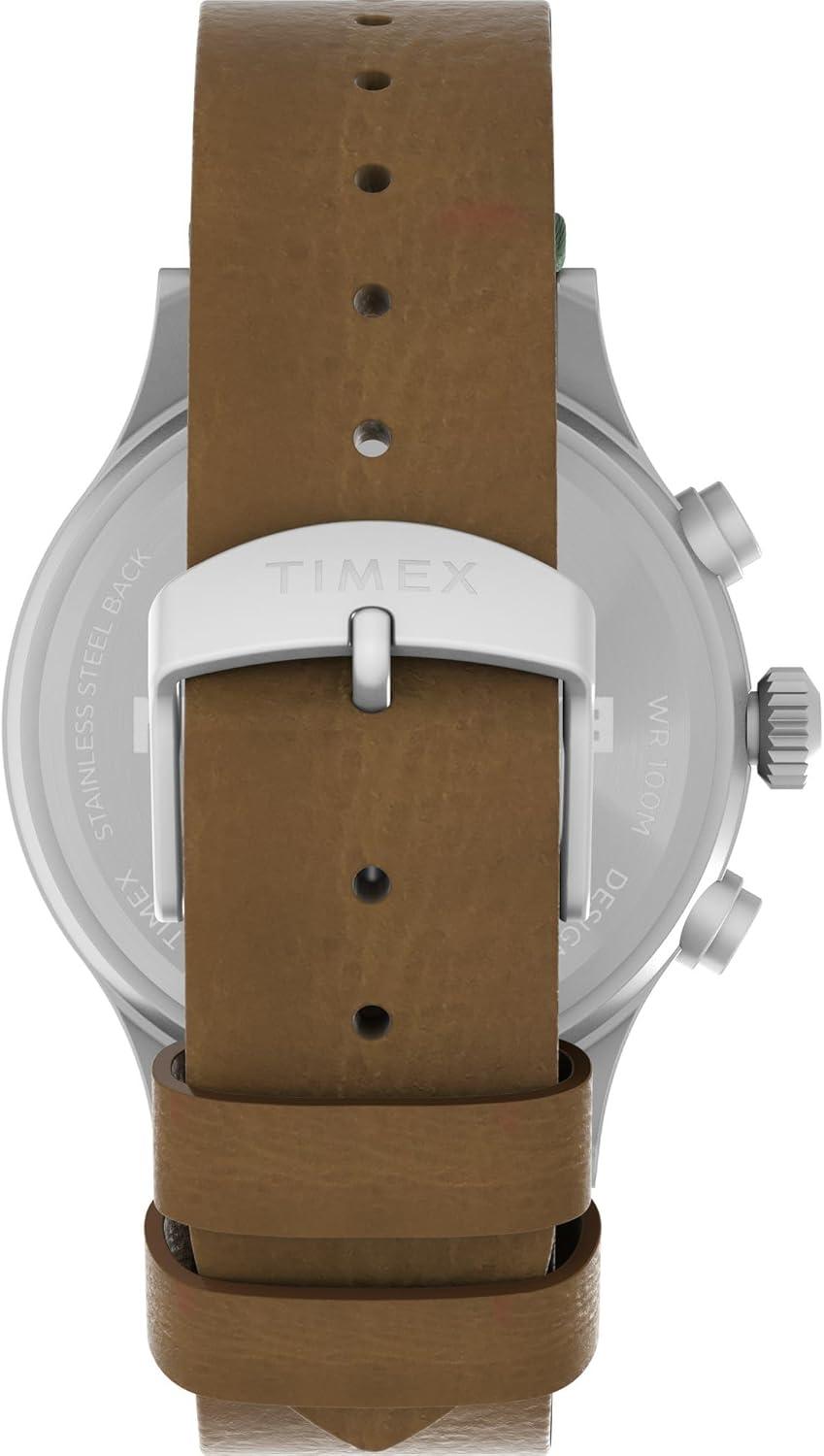 imageTimex Mens Expedition Sierra Chronograph 42mm Watch  Brown Strap Gray Dial Stainless Steel Case