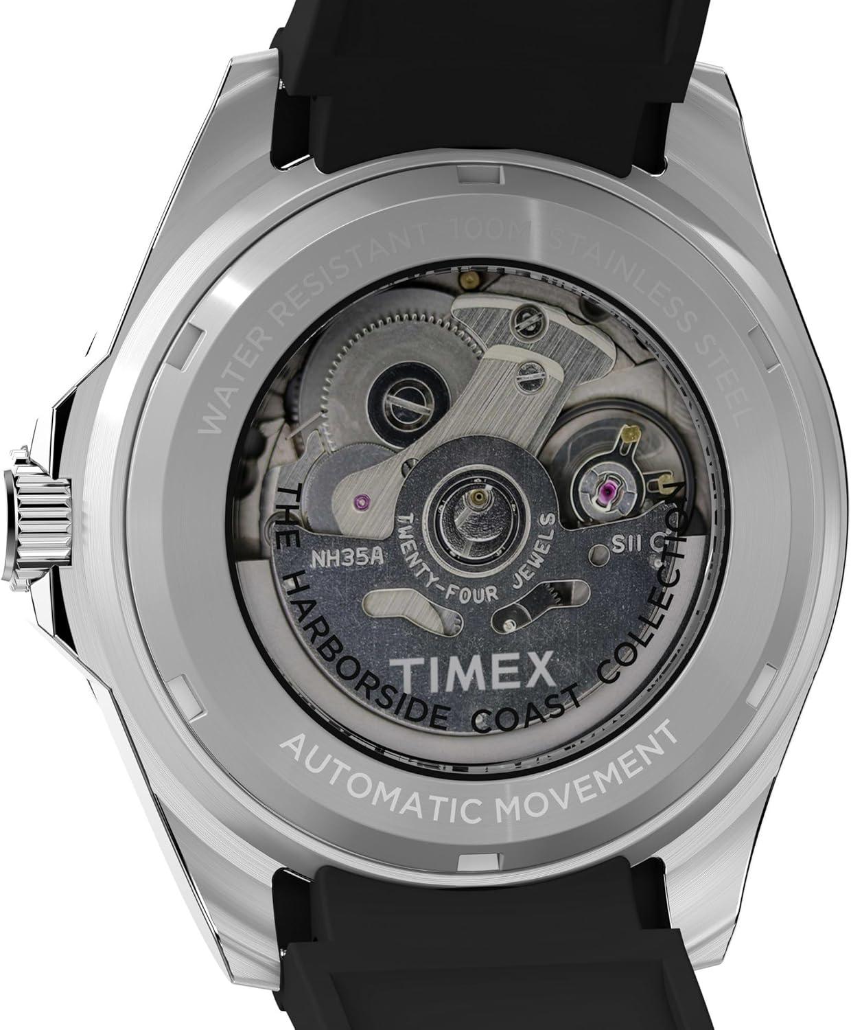 imageTimex Mens Harborside Coast 40mm WatchBlackSilverToneBlue