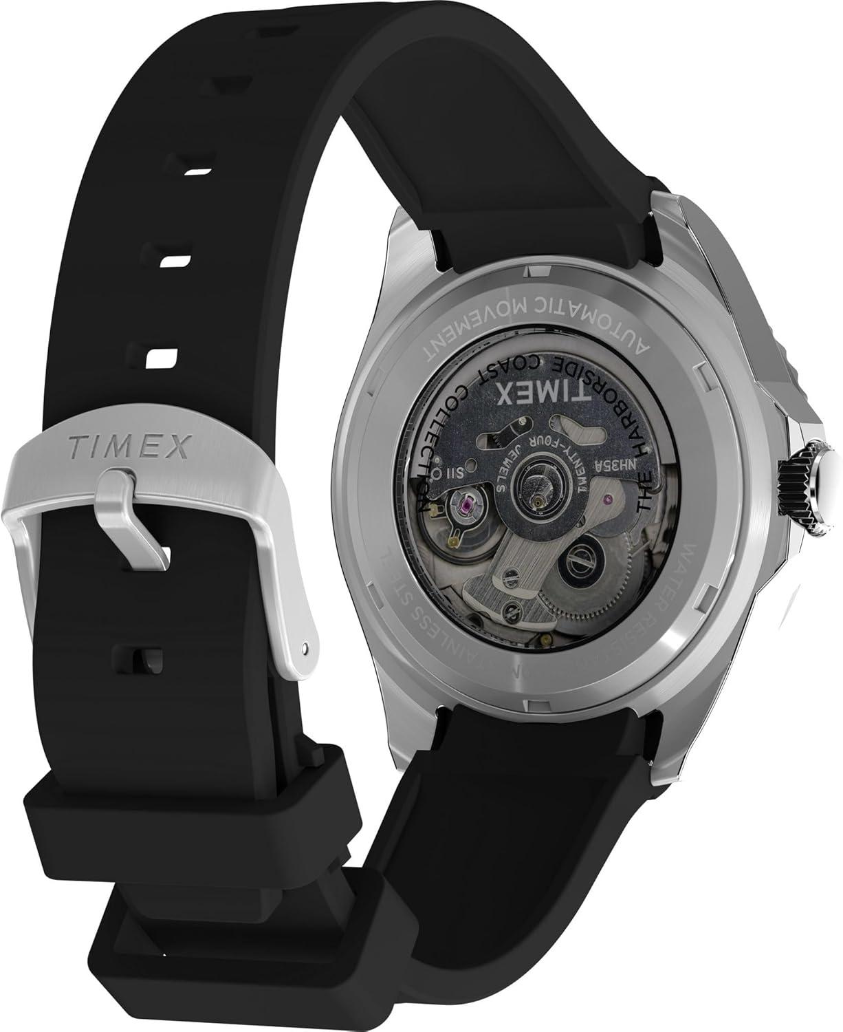 imageTimex Mens Harborside Coast 40mm WatchBlackSilverToneBlue