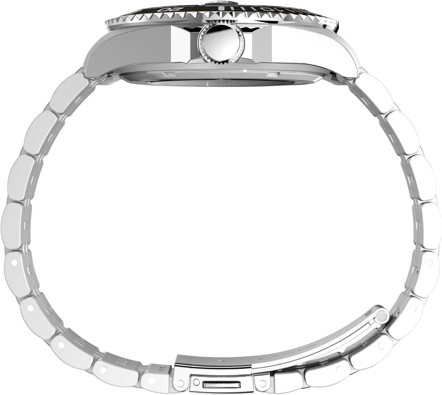 imageTimex Mens Harborside Coast 40mm WatchSilverToneSilverToneBlack