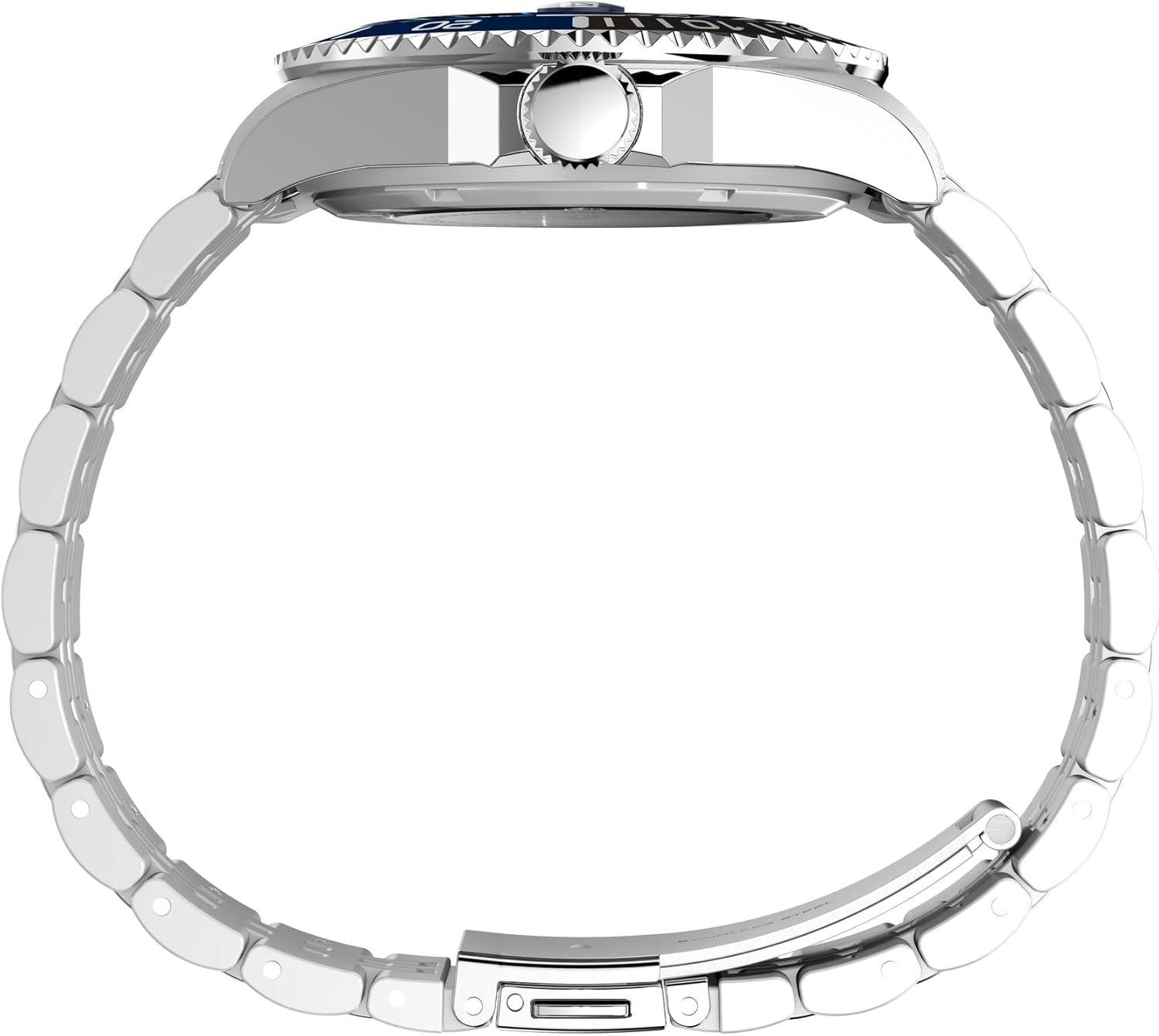 imageTimex Mens Harborside Coast 40mm WatchSilverToneSilverToneBlue