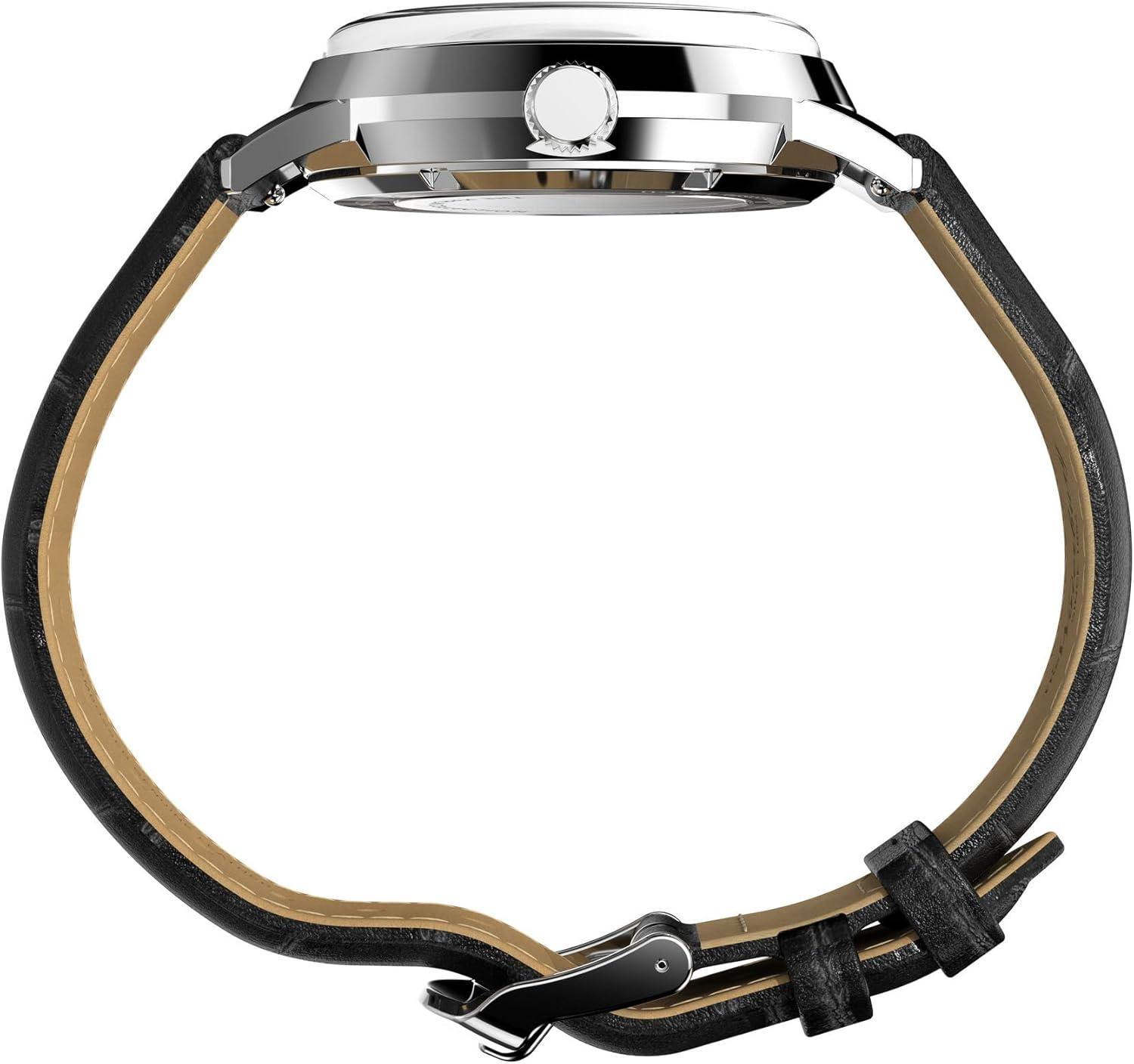 imageTimex Mens Marlin 38mm Watch  Black Strap Green Dial Stainless Steel Case