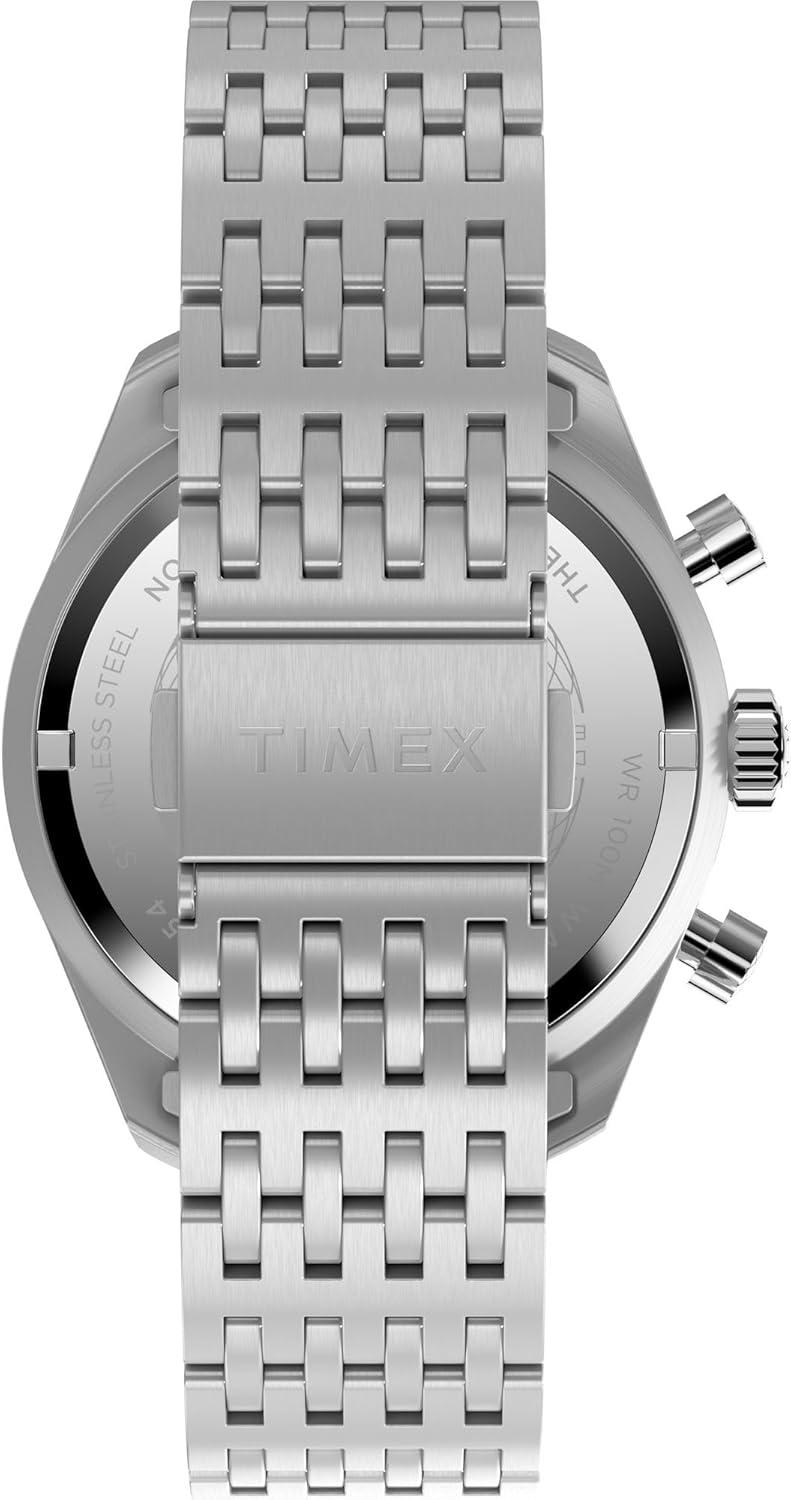 imageTimex Mens Waterbury Chronograph 41mm Watch  Black Bracelet Black Dial Stainless Steel Case