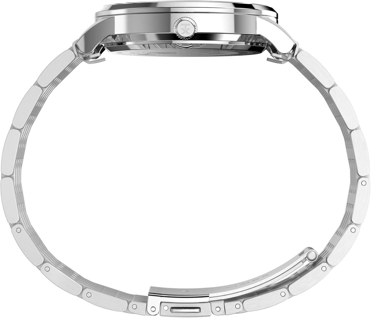 imageTimex Mens Waterbury Classic 40mm Watch  Stainless Steel Bracelet Blue Dial Stainless Steel Case