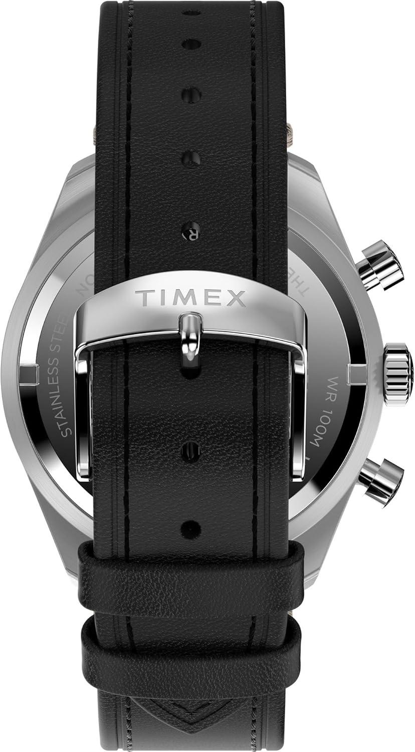 imageTimex Mens Waterbury Traditional 41mm WatchBlackStainless SteelBlue