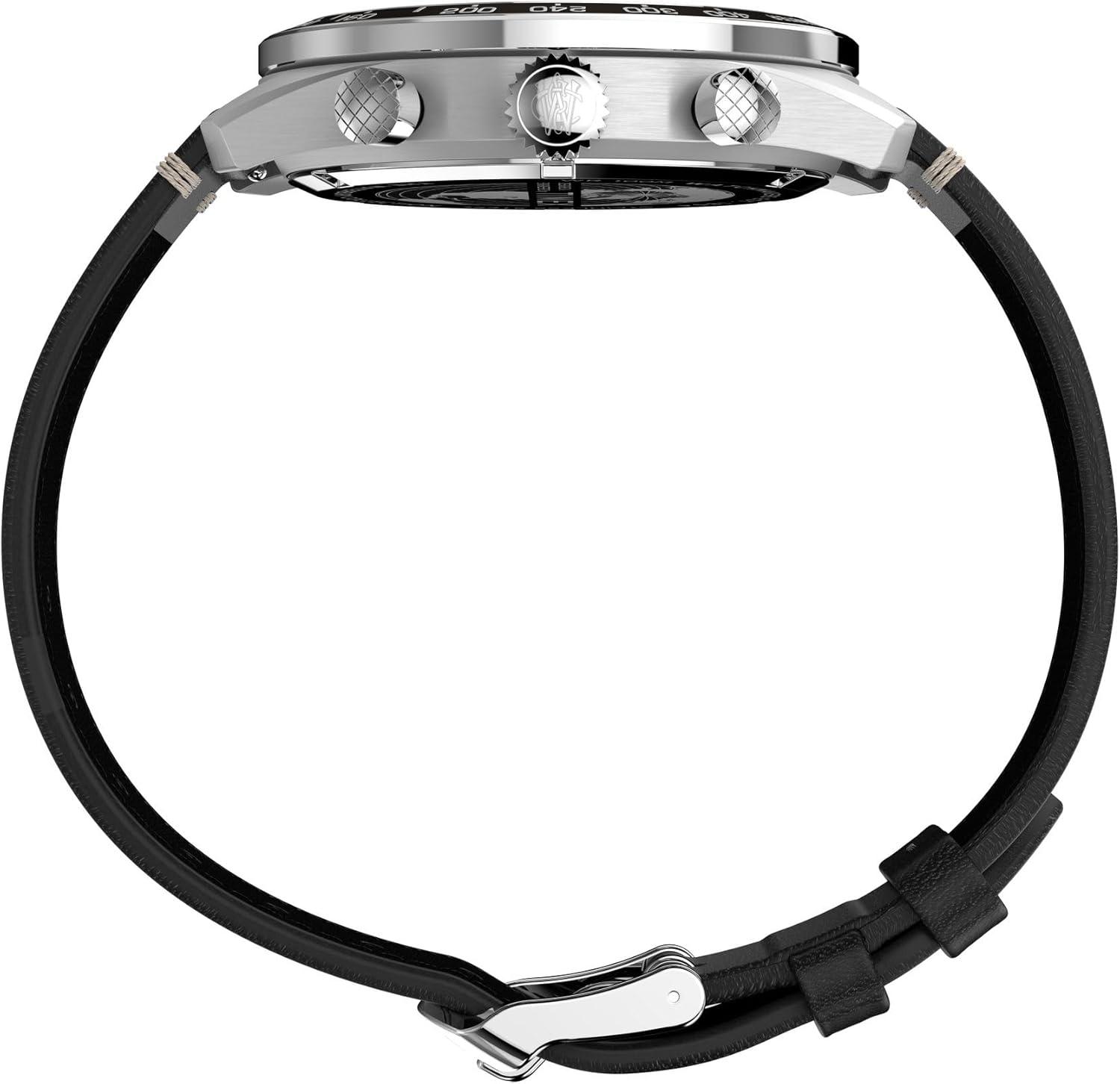 imageTimex Mens Waterbury Traditional 41mm WatchBlackStainless SteelBlue