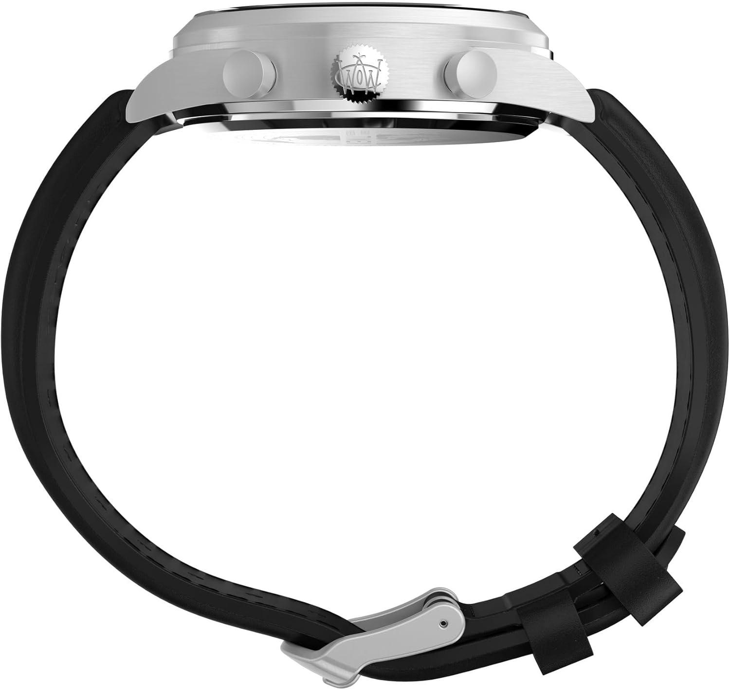 imageTimex Mens Waterbury Traditional 41mm WatchBlackStainless SteelDark Blue