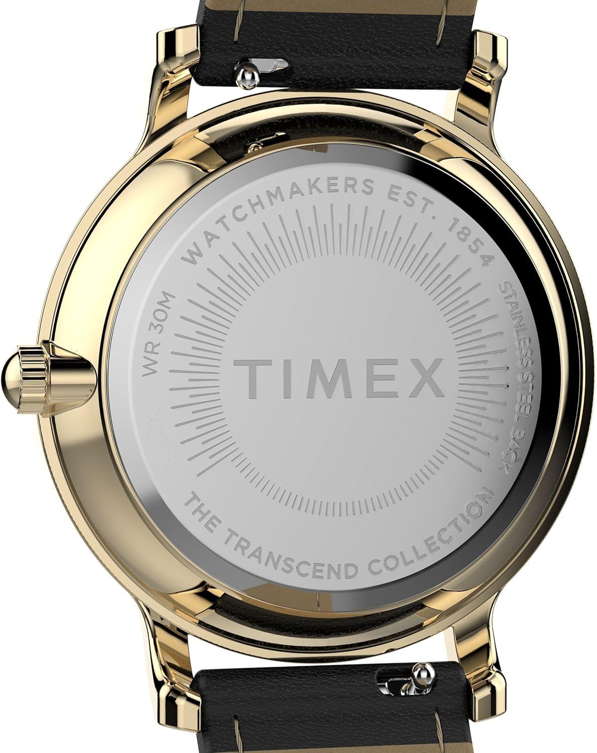 imageTimex Transcend 34mm Womens Analog Watch  Stylish Modern DesignBlackGoldToneGoldTone