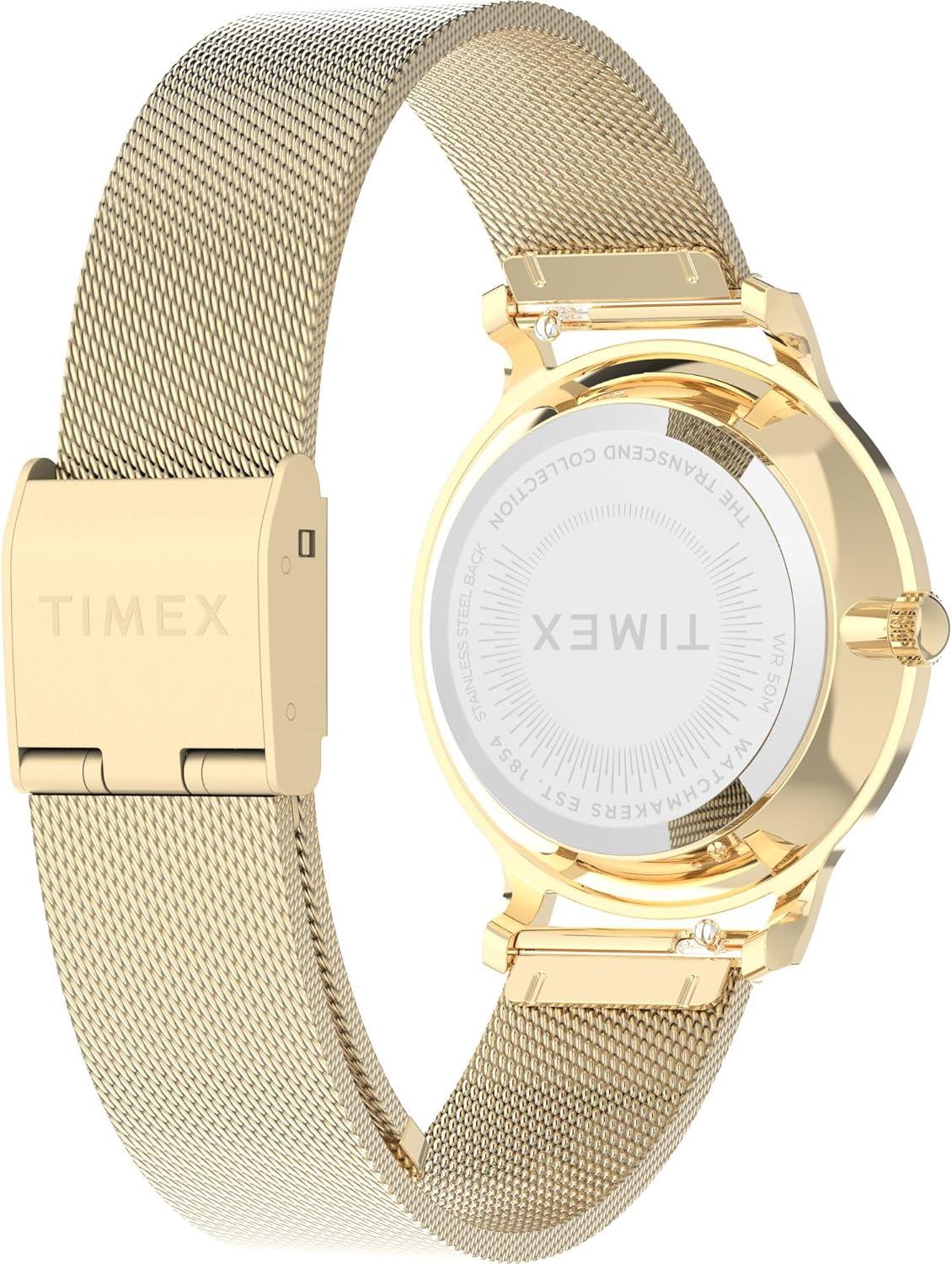 imageTimex Transcend 34mm Womens Analog Watch  Stylish Modern DesignGoldToneGoldToneGreen