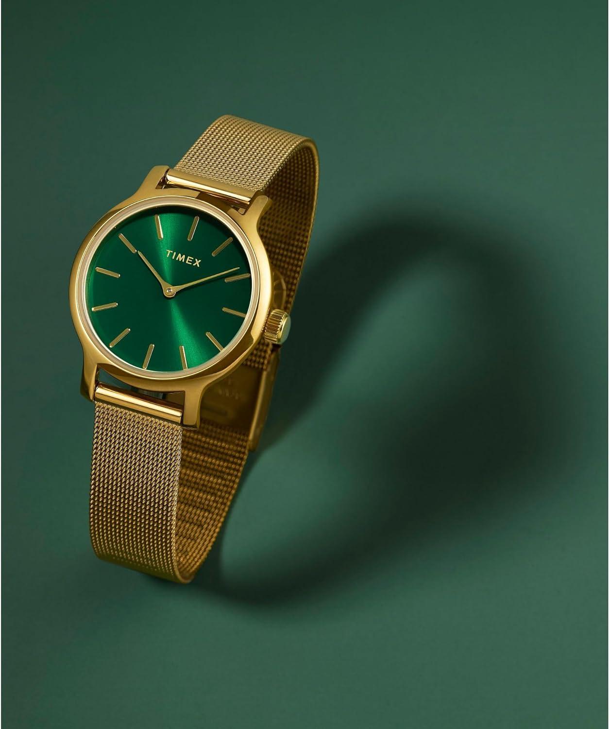 imageTimex Transcend 34mm Womens Analog Watch  Stylish Modern DesignGoldToneGoldToneGreen