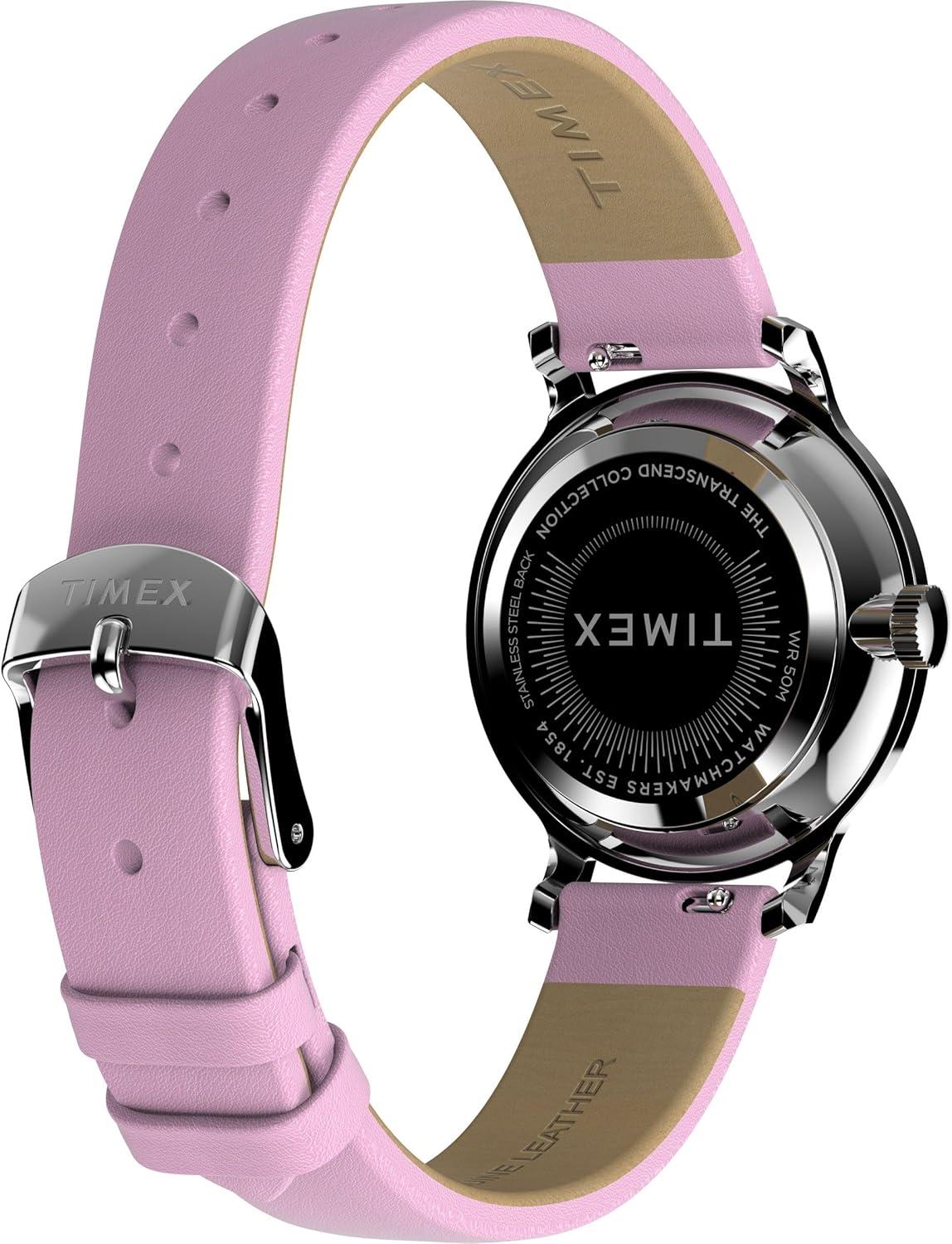 imageTimex Transcend 34mm Womens Analog Watch  Stylish Modern DesignPurpleSilverToneSilverTone