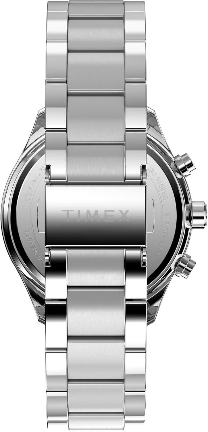 imageTimex Womens Chronograph 38mm Watch  SilverTone Bracelet Blue Dial SilverTone Case