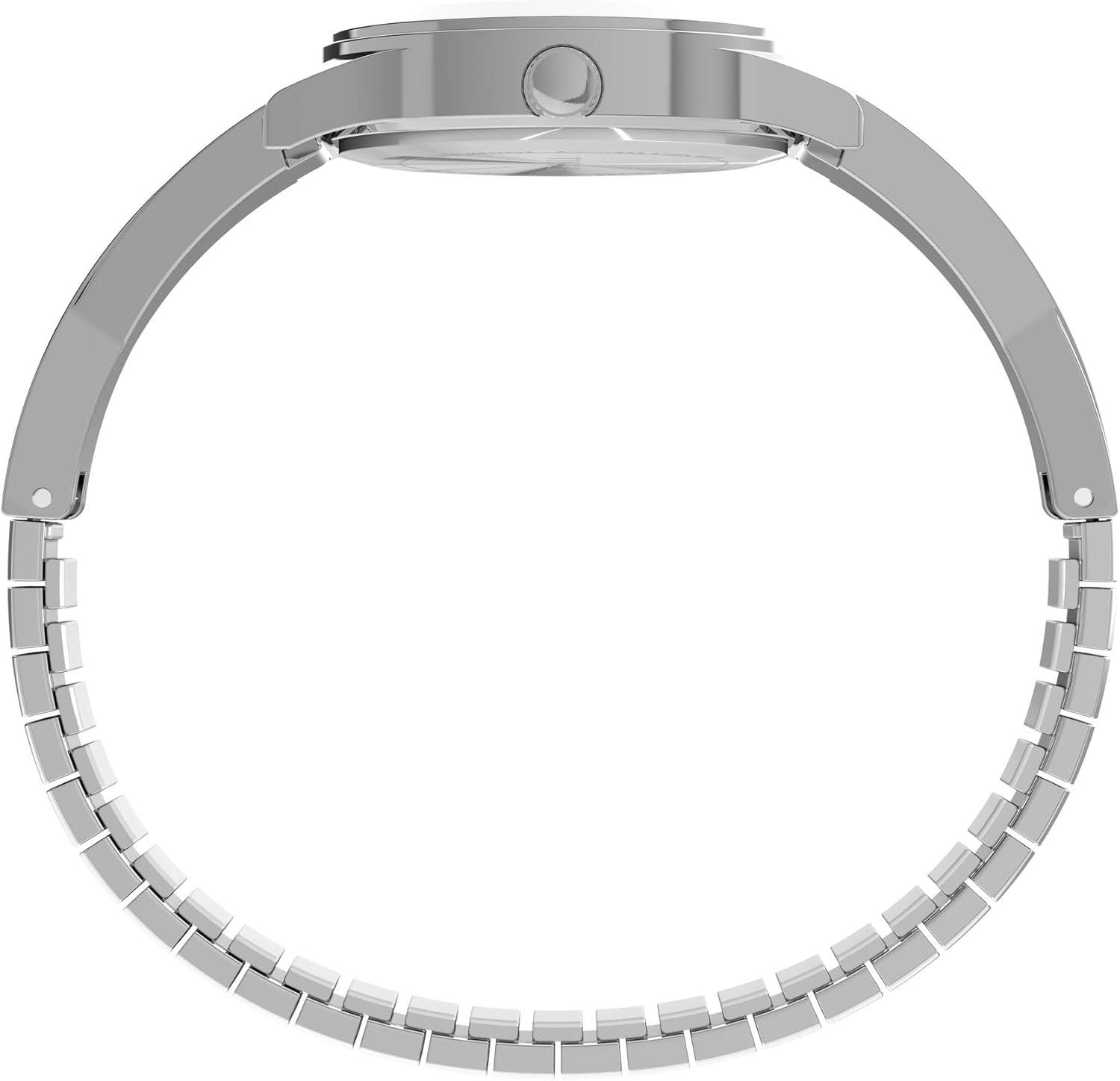 imageTimex Womens Fashion Stretch Bangles 25mm WatchSilverToneSilverToneBlue