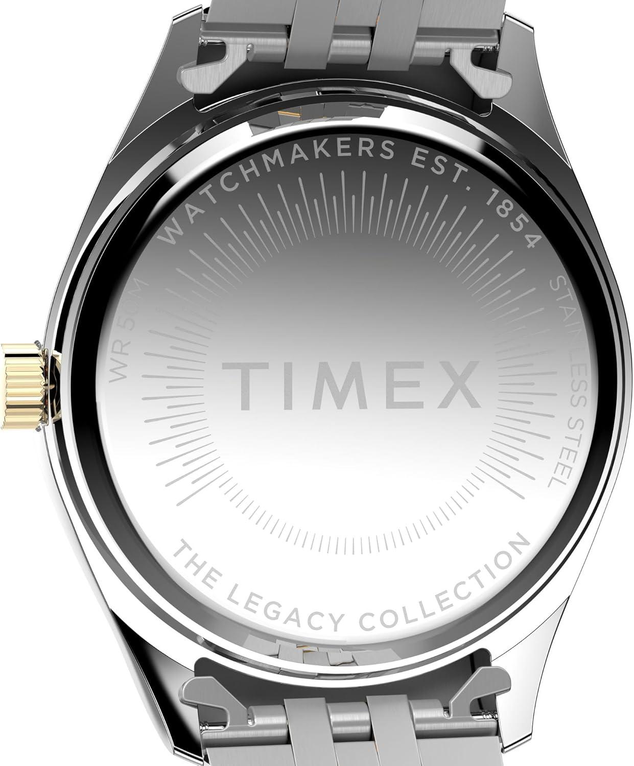 imageTimex Womens Legacy 36mm Watch  TwoTone Bracelet Black Dial GoldTone Case