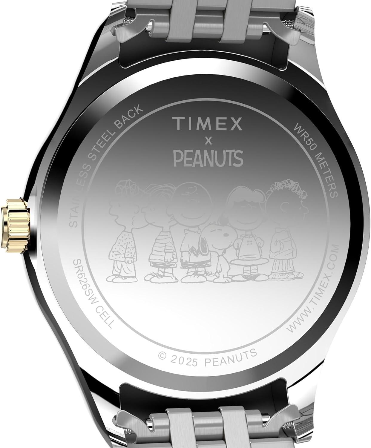 imageTimex Womens Peanuts Legacy 34mm Watch  TwoTone Bracelet White Dial TwoTone Case