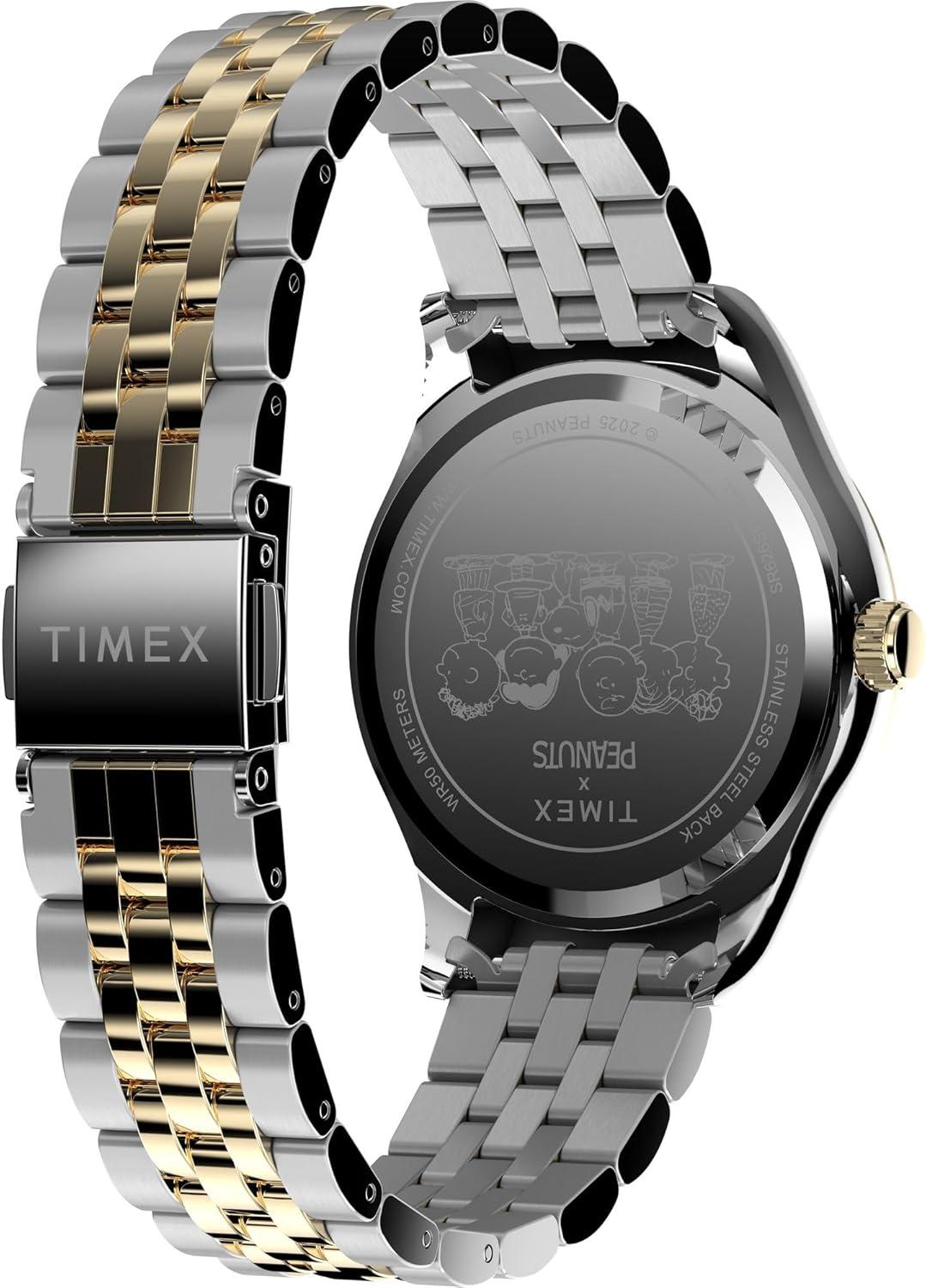 imageTimex Womens Peanuts Legacy 34mm Watch  TwoTone Bracelet White Dial TwoTone Case