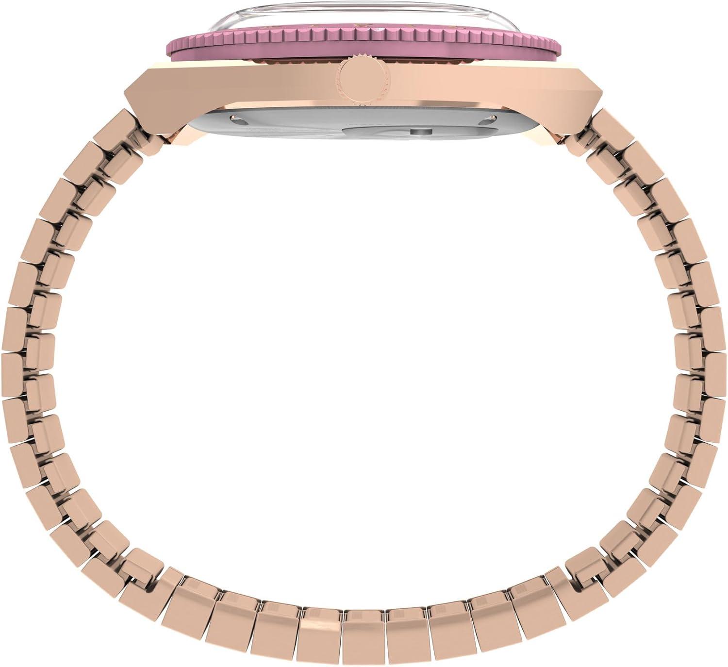 imageTimex Womens Peanuts Q 36mm Watch  Rose GoldTone Expansion Band Pink Dial Rose GoldTone Case