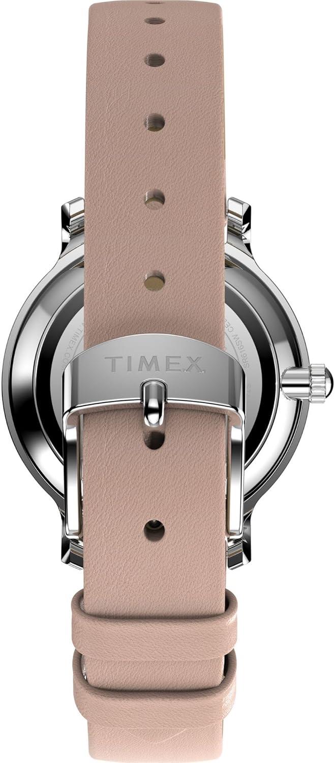 imageTimex Womens Peanuts Transcend 34mm Watch  Brown Strap SilverTone Dial SilverTone Case