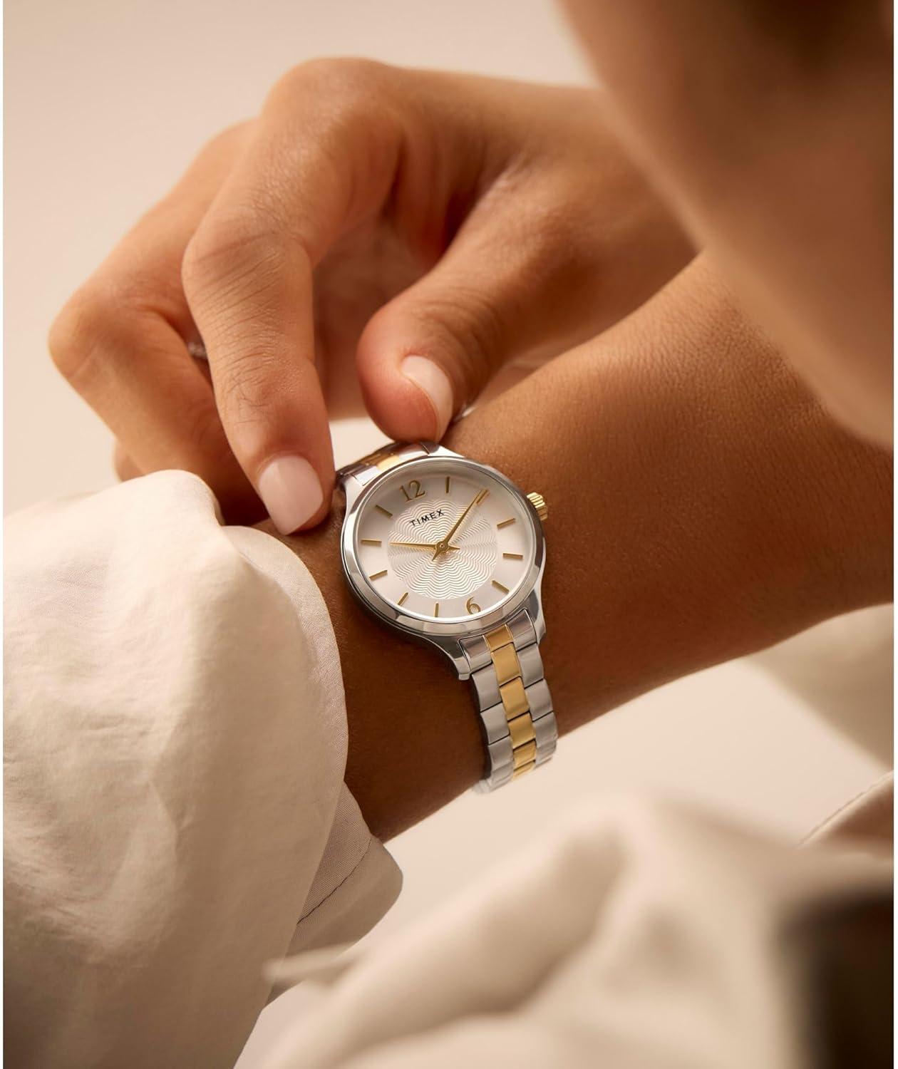 imageTimex Womens Peyton 32mm WatchTwoToneSilverToneSilverTone