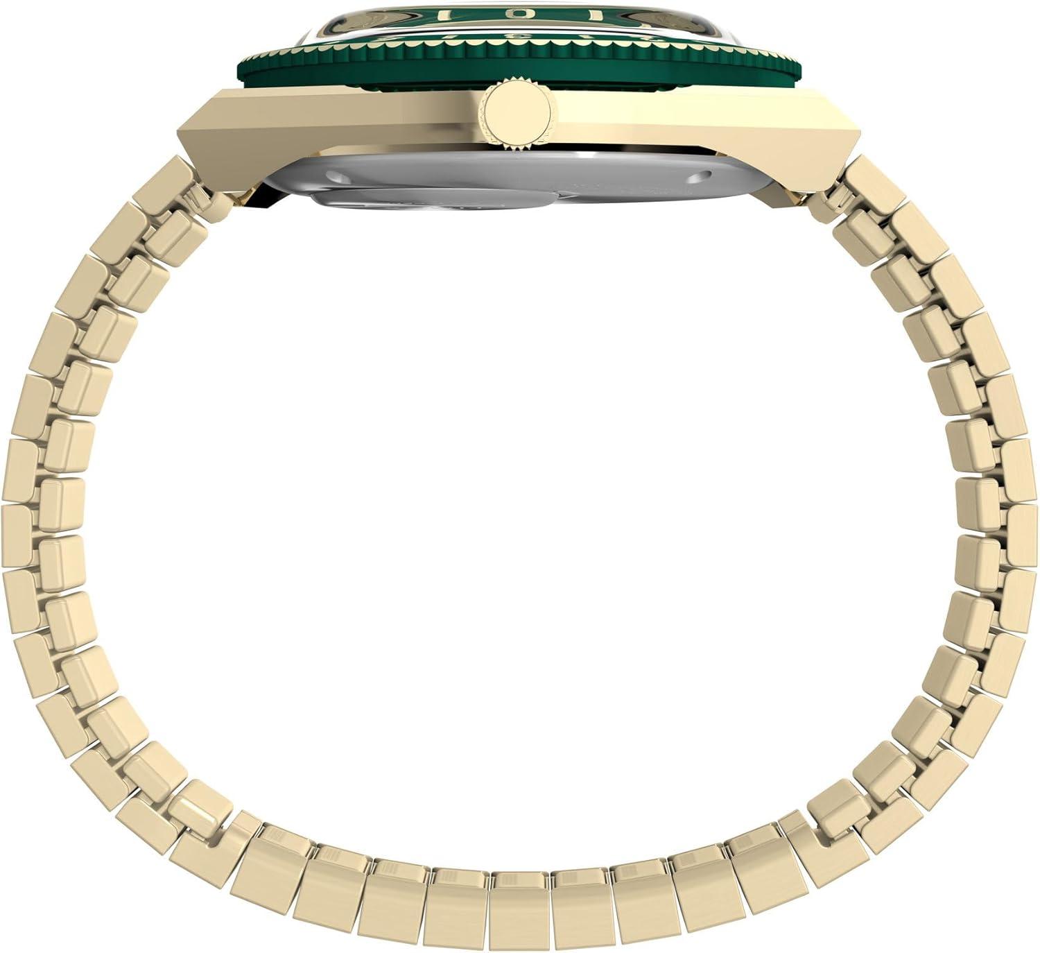 imageTimex Womens Q 36mm WatchGoldToneGoldToneGreen