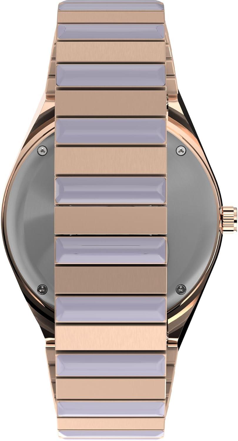 imageTimex Womens Q 36mm WatchTwoToneRose GoldTonePurple