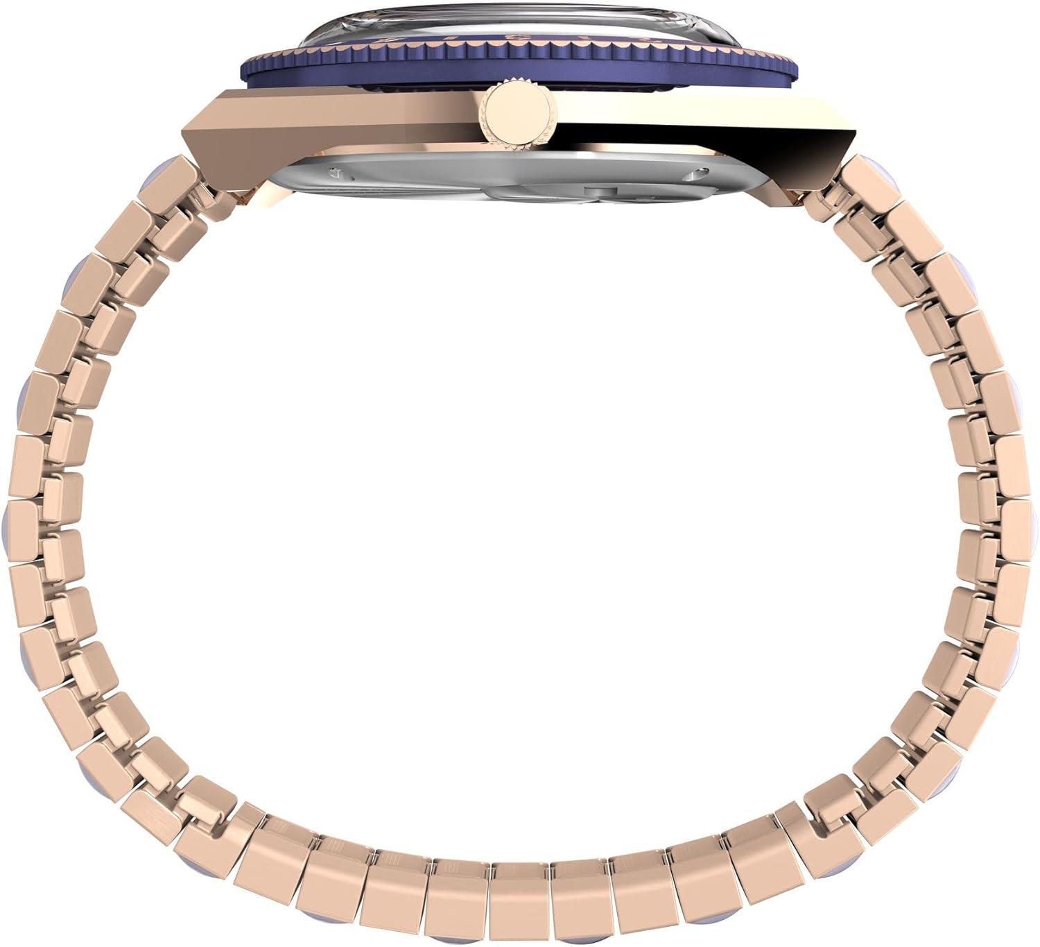 imageTimex Womens Q 36mm WatchTwoToneRose GoldTonePurple