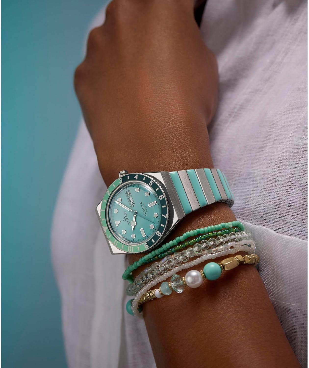 imageTimex Womens Q 36mm WatchTwoToneSilverToneBlue